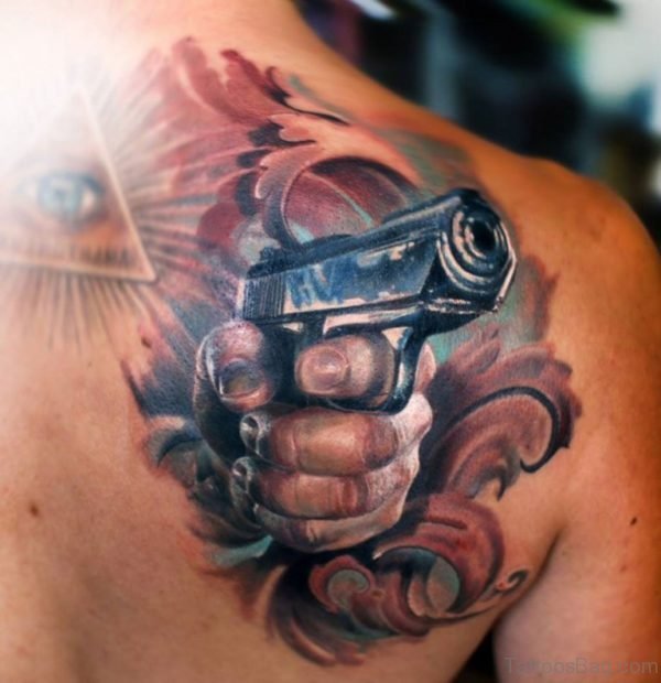 3D Gun Tattoo