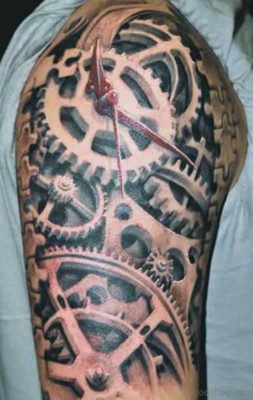 3D Mechanic Gears Tattoo