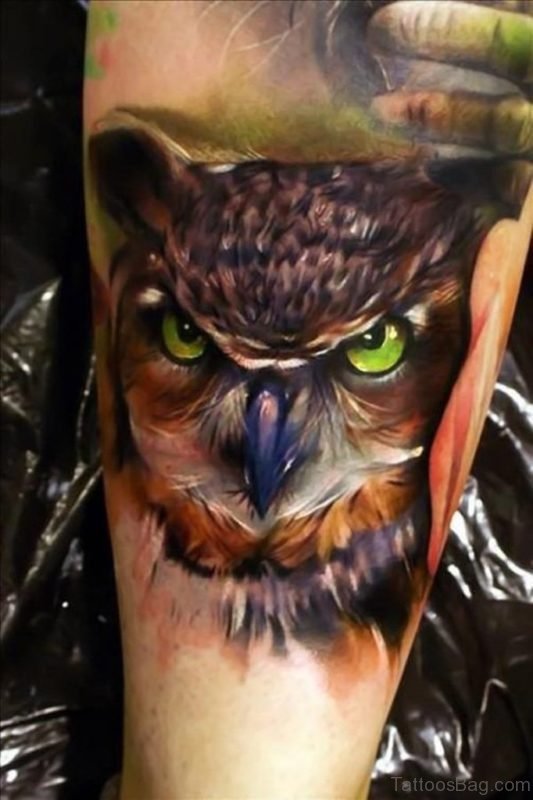 3D Owl Tattoo for Men