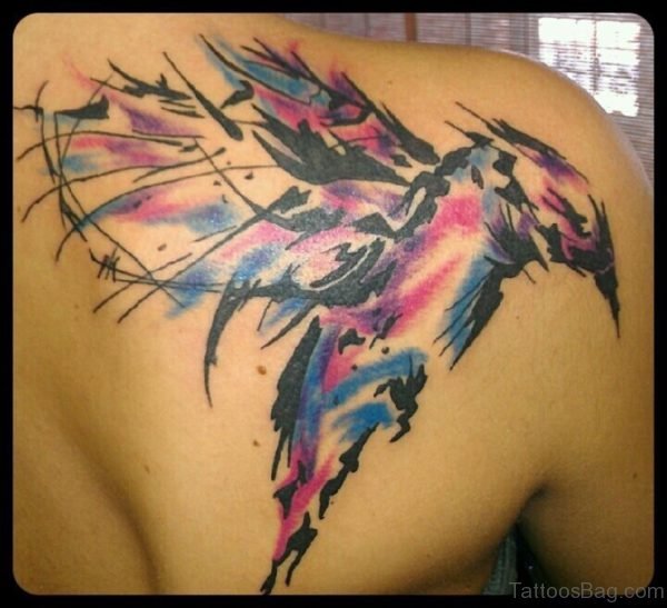Abstract Hummingbird Tattoo