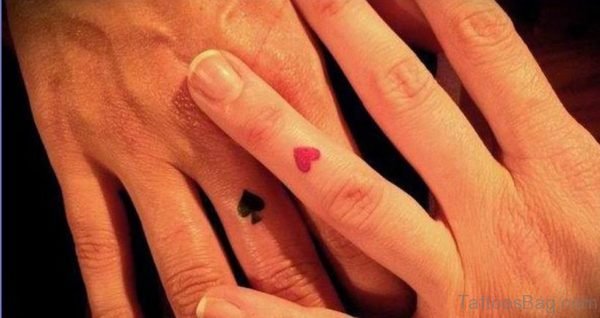 Aces Tattoo On Finger
