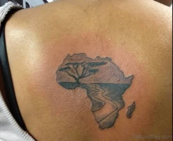 African Map Tattoo Design