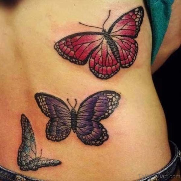 Amazing Butterfly Tattoo On Lower Back