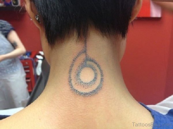 Amazing Circle Tattoo On Neck