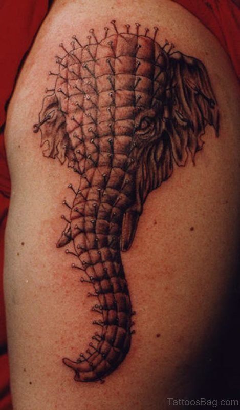 Amazing Designed Elephant Tattoo