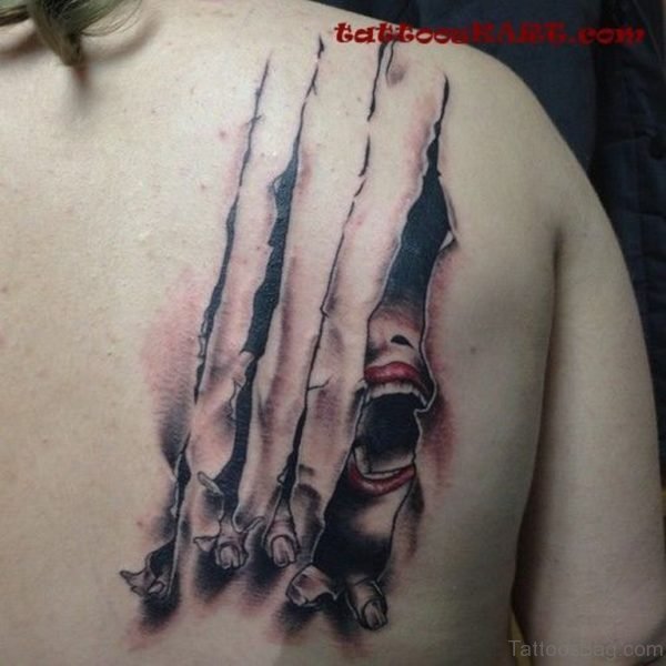 Amazing Horror Tattoo On Back