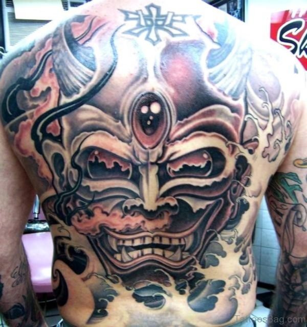 Amazing Horror Tattoo On Man Full Back
