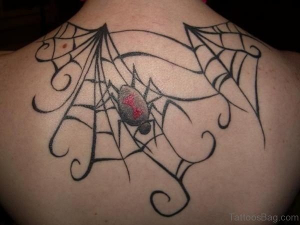 Amazing Spider Tattoo Design On Back