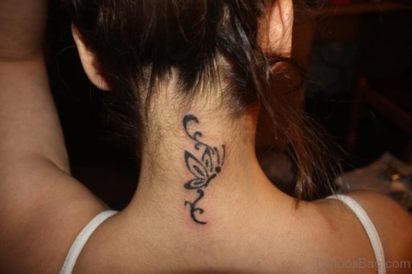 Amazing Tribal Tattoo On Neck