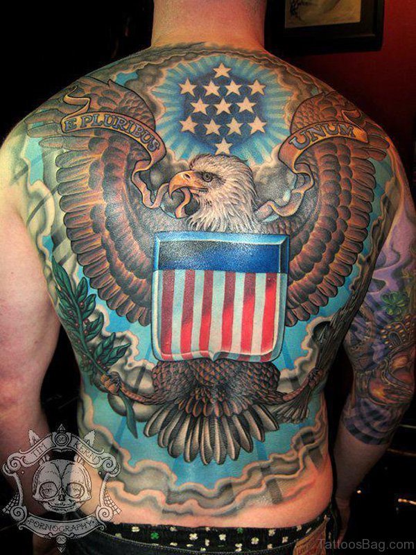 American Eagle Tattoo On Full Back
