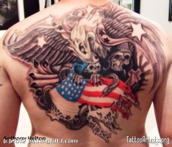 American Flag And Eagle Tattoo