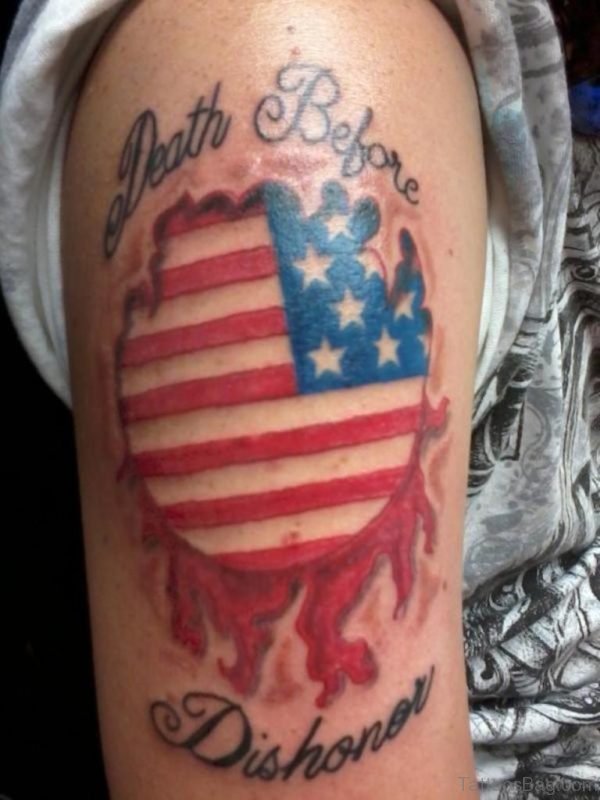 Nice American Flag Tattoo
