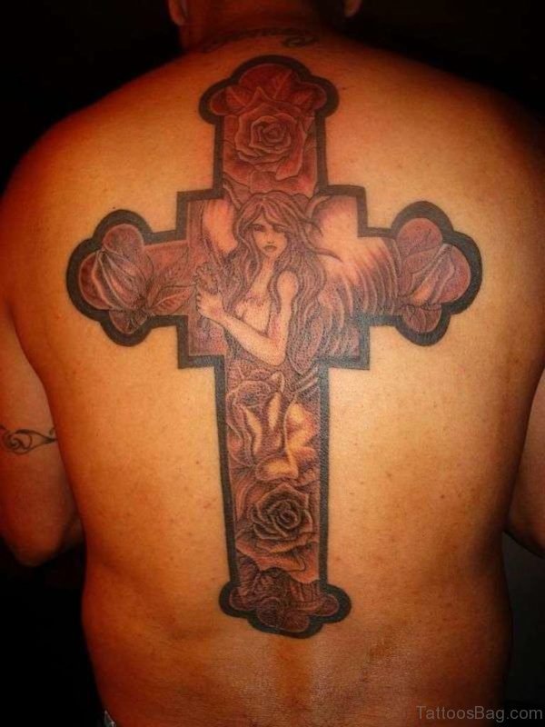 Angel And Cross Tattoo