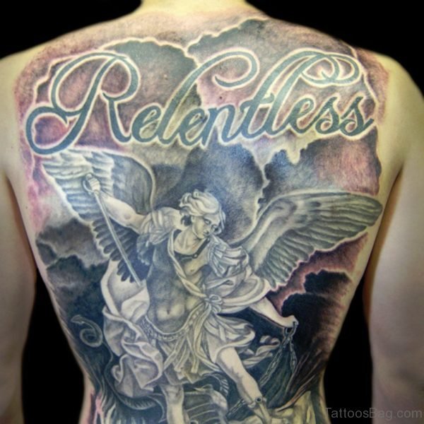 Angel Tattoo On Back