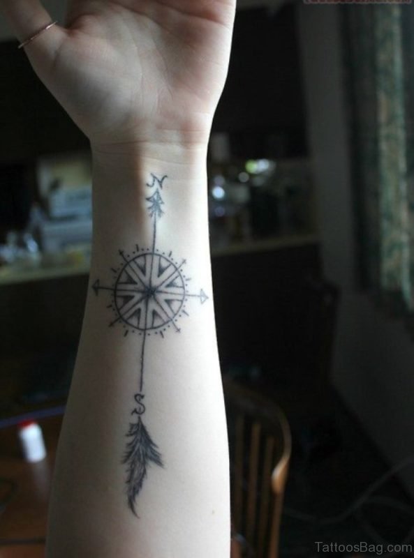 Arrow Compass Tattoo