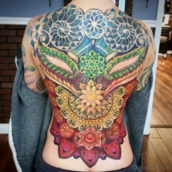 Asian Style Mandalas Full Back Tattoo