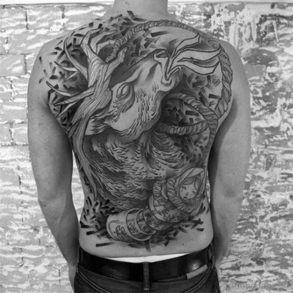 Attractive Back Tattoo Design