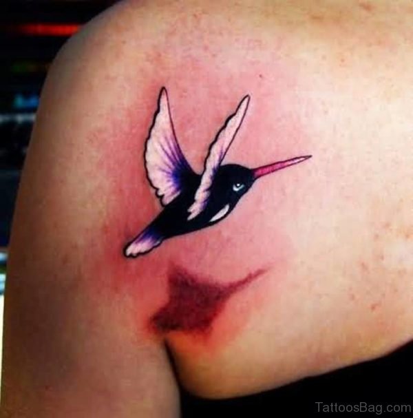 Attractive Bird Tattoo Design On Back