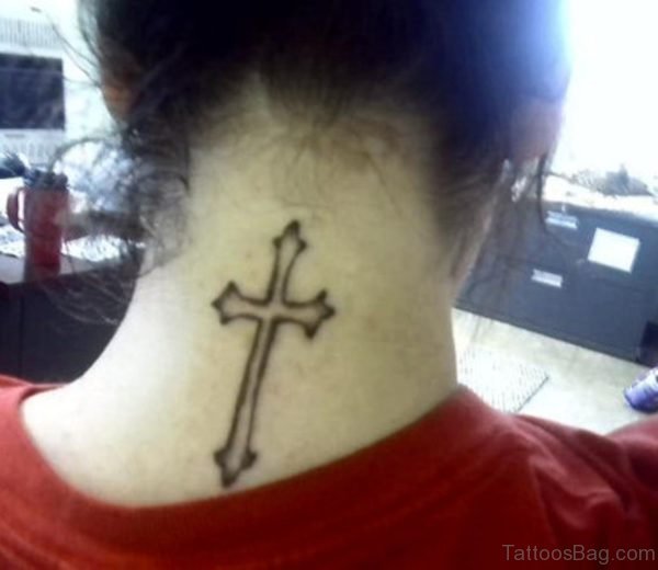 Attractive Cross Neck Tattoo