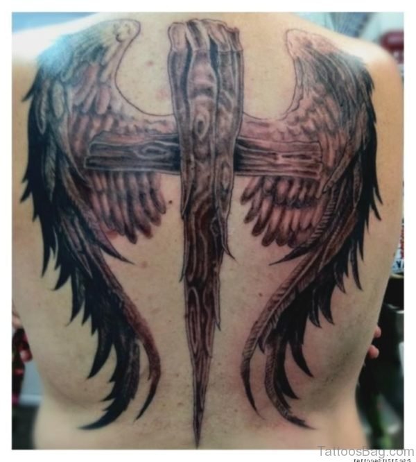 Attractive Cross Tattoo Back