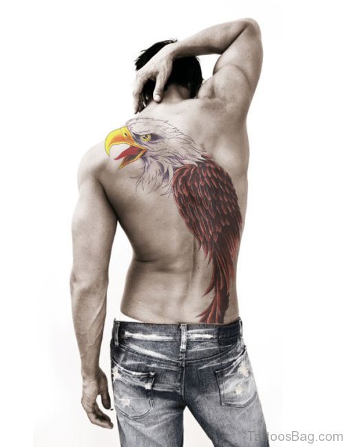 Attractive Eagle Tattoo On Back
