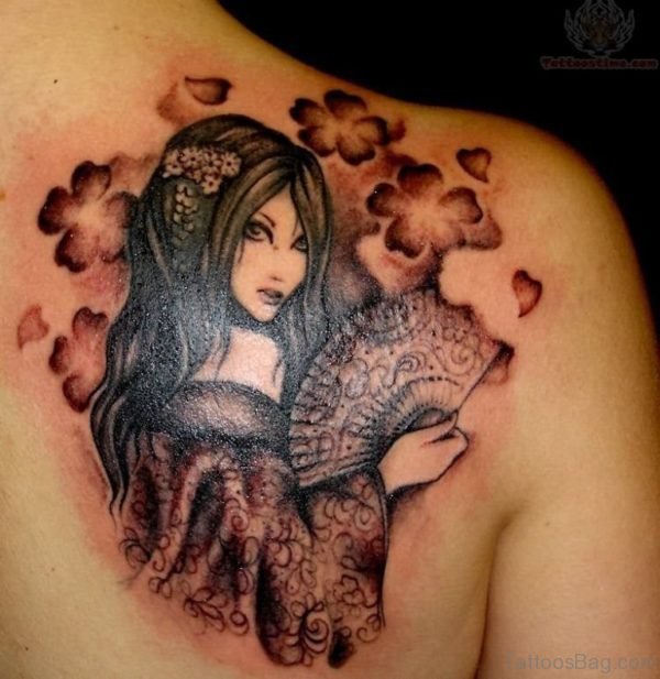Attractive Geisha Tattoo