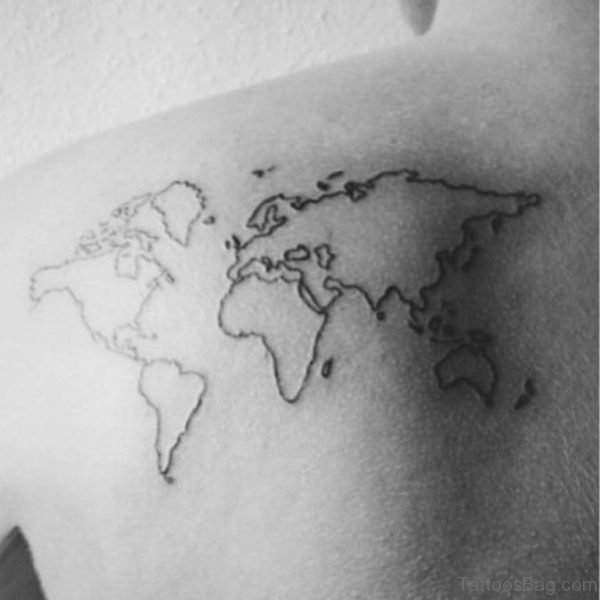 Attractive Map Tattoo Design