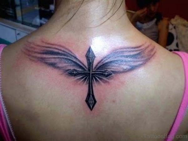 Attractive Memorial Angel Tattoo Design