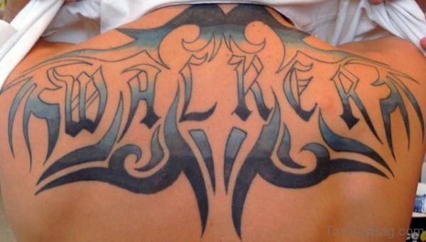 Attractive Name Tattoo On Back