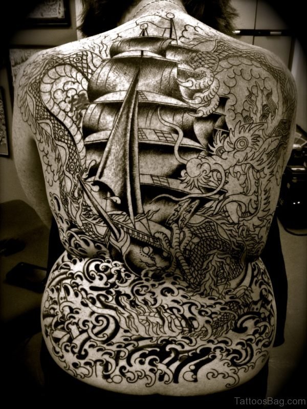 Ship Tattoo Design