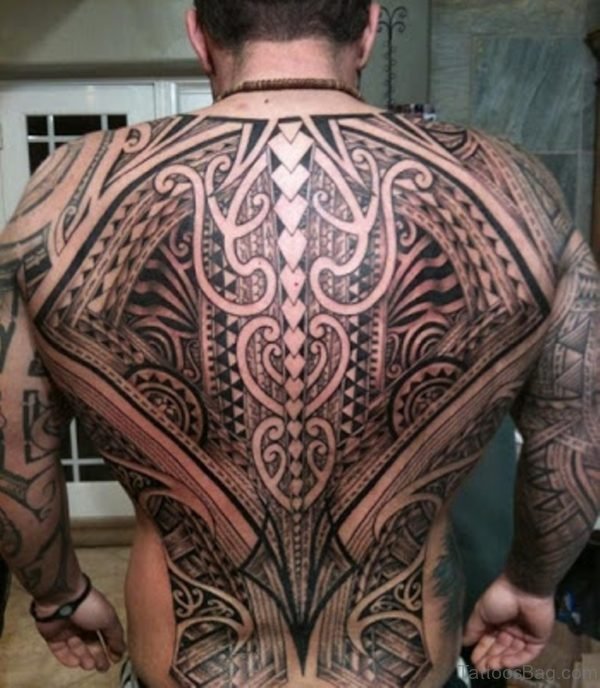 Attractive Tribal Tattoo On Full Back