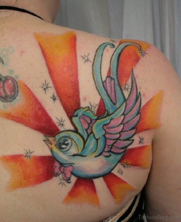 Awesome Bird Tattoo Design on Back