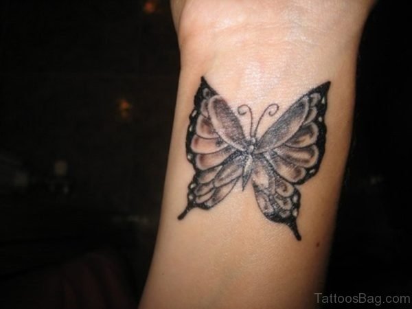 Awesome Black Butterfly Tattoo