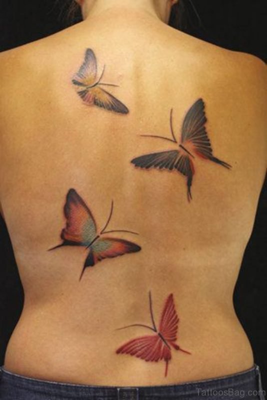 Awesome Butterfly Tattoo On Back