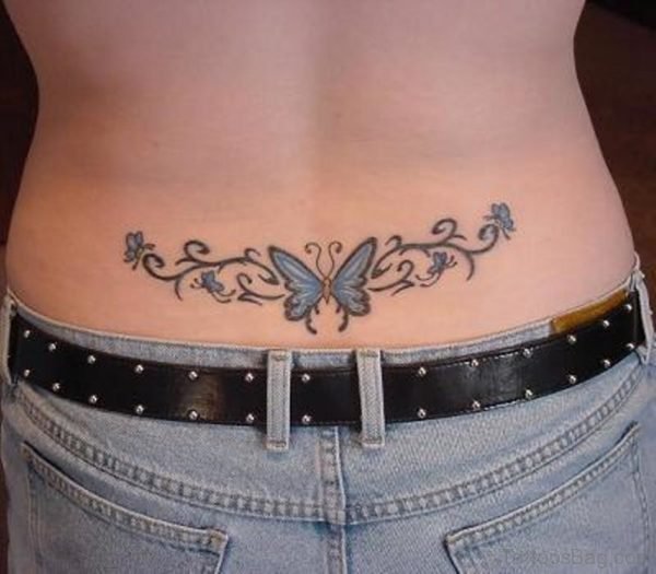 Awesome Butterfly Tattoo On Lower Back