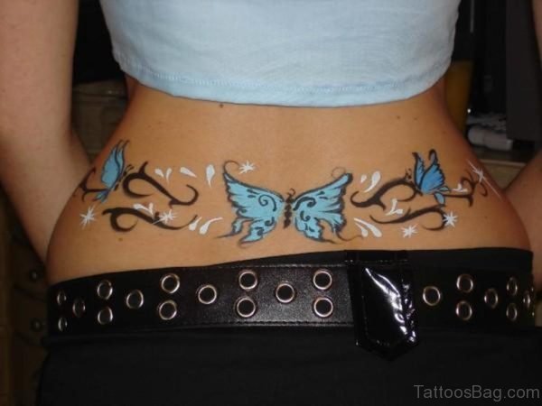 Cool Butterfly Tattoo On Lower Back