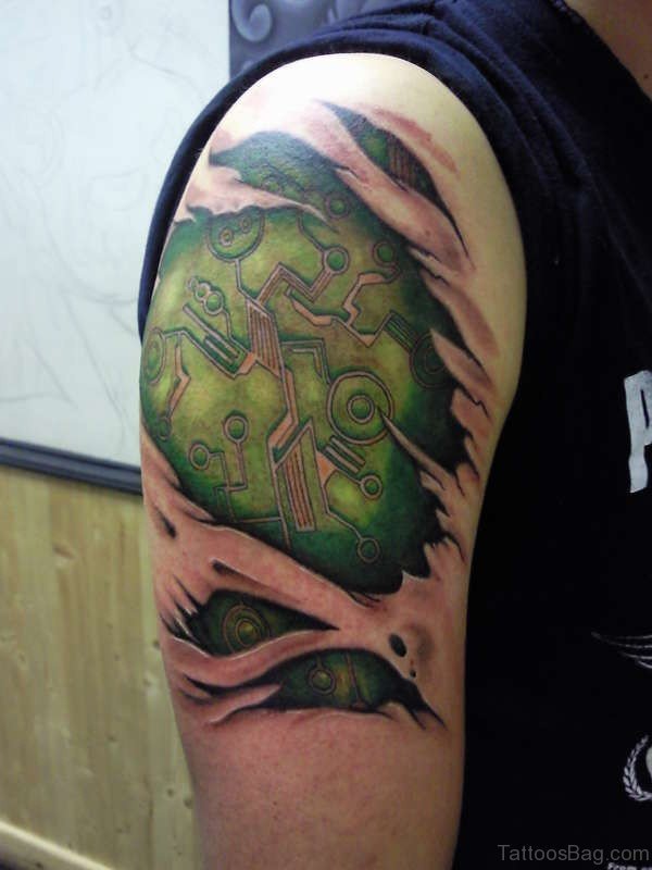 Awesome Green Rip Tattoo