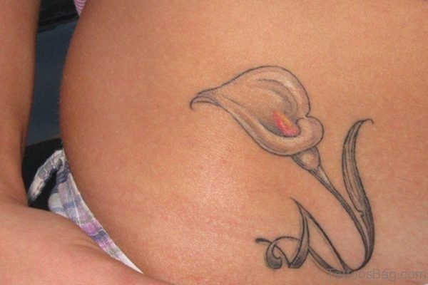 Awesome Lily Flower Tattoo