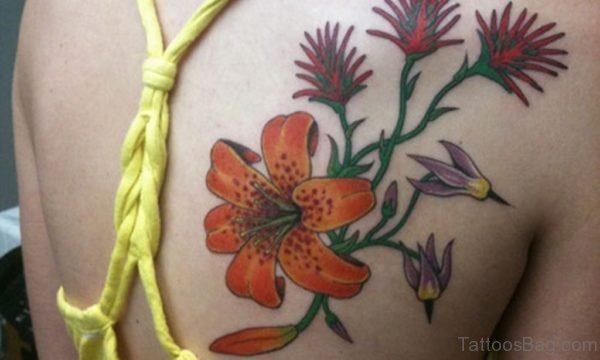 Awesome Lily Flower Tattoo