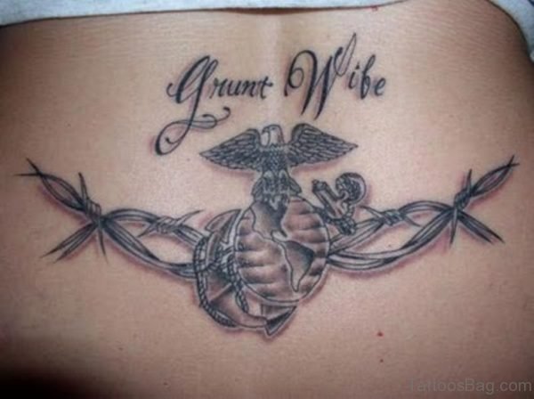 Awesome Name Tattoo On Lower Back