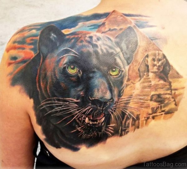 Awesome Realistic Panther Tattoo