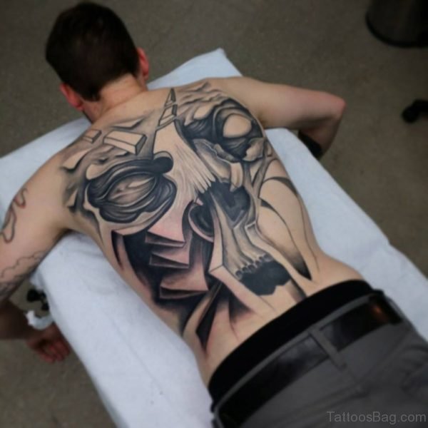 Awesome Skull Tattoo On Back