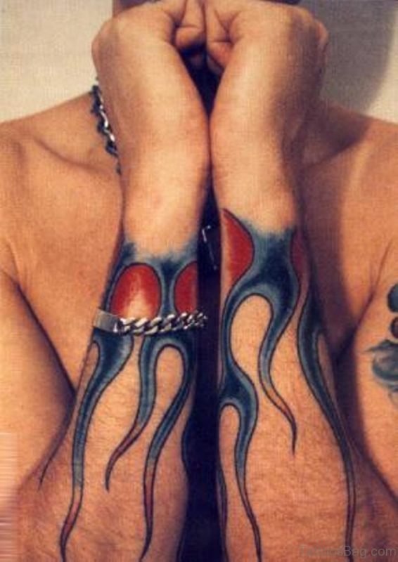 Fire Tattoo On Wrist
