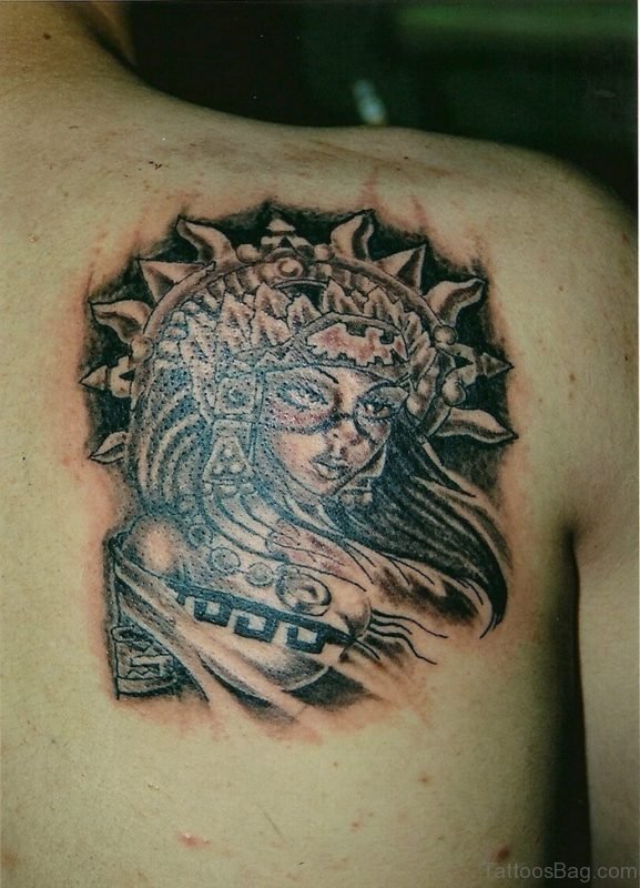 Aztec Girl Tattoo Face Tattoo On Back
