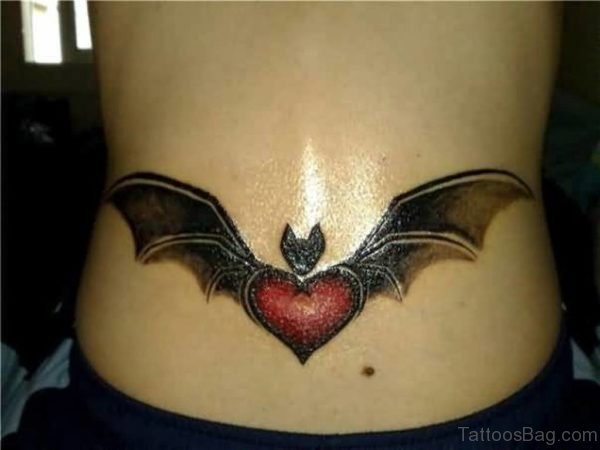 Bat And Heart Tattoo