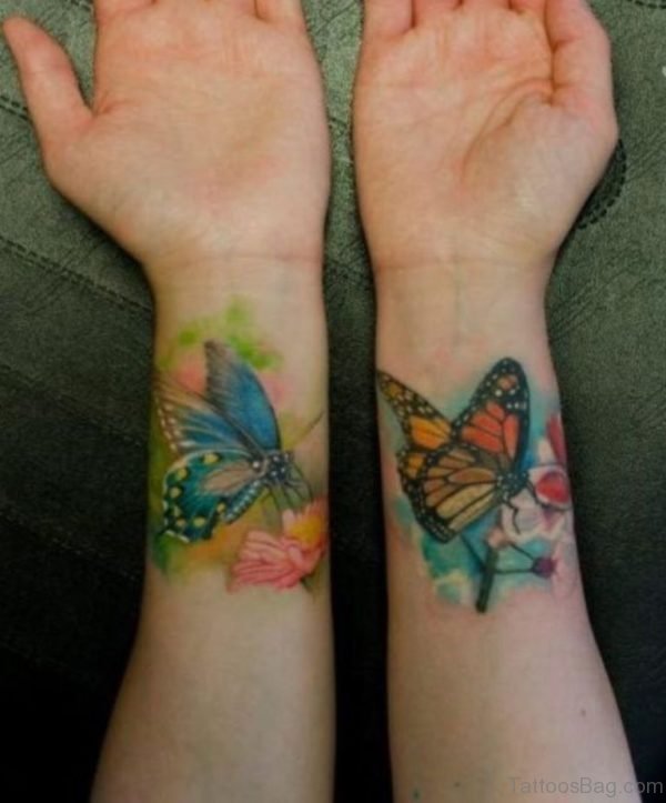 Beautiful Butterfly Tattoo On Wrist