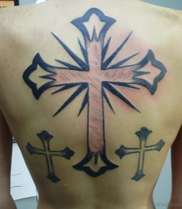 Beautiful Cross Tattoo On Back