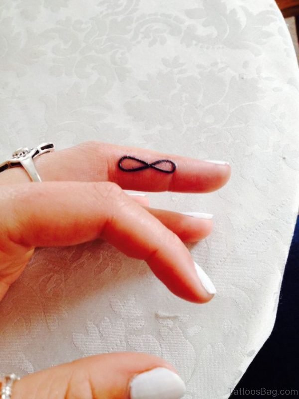 Beautiful Infinity Tattoo On Finger