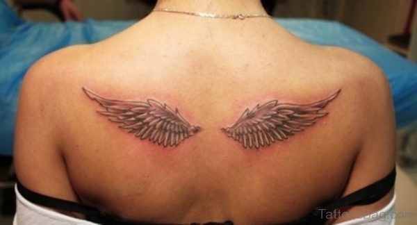 Beautiful Memorial Angel Wings Tattoo