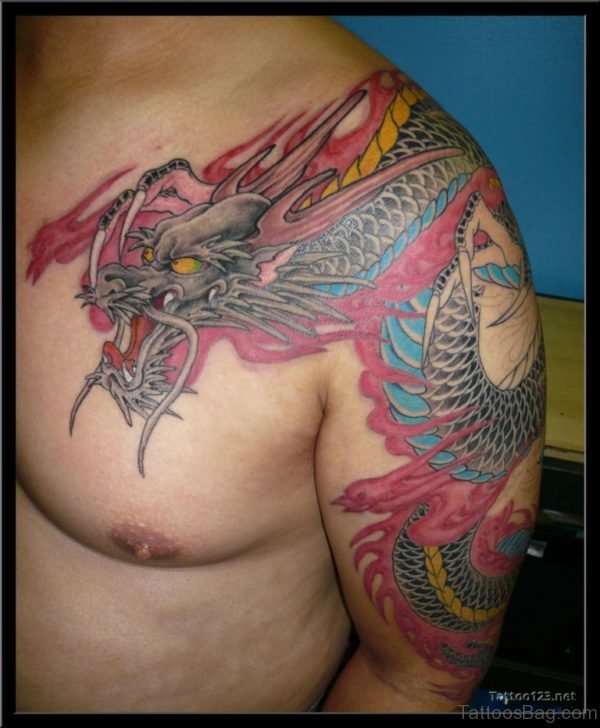 Beautiful Dragon Shoulder Tattoo